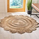 Safavieh Natural Fiber Round Collection NFB253A Handmade Boho Country Charm Jute Area Rug, 4' x 4' R | Amazon (US)