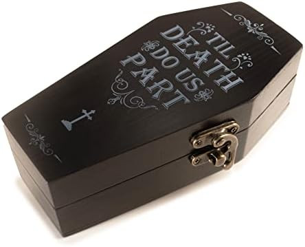 Gild & Glamour Wood Coffin Ring Box for Halloween Wedding - till death do us apart, Black | Amazon (US)