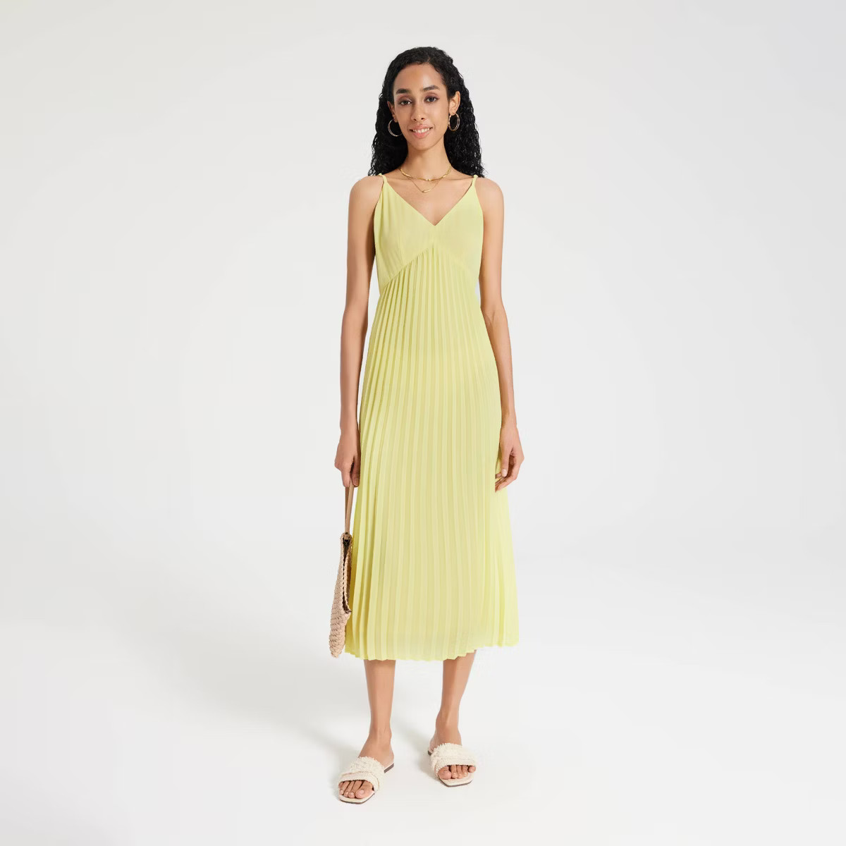 Women's Pleated Midi Slip Dress - A New Day™ | Target