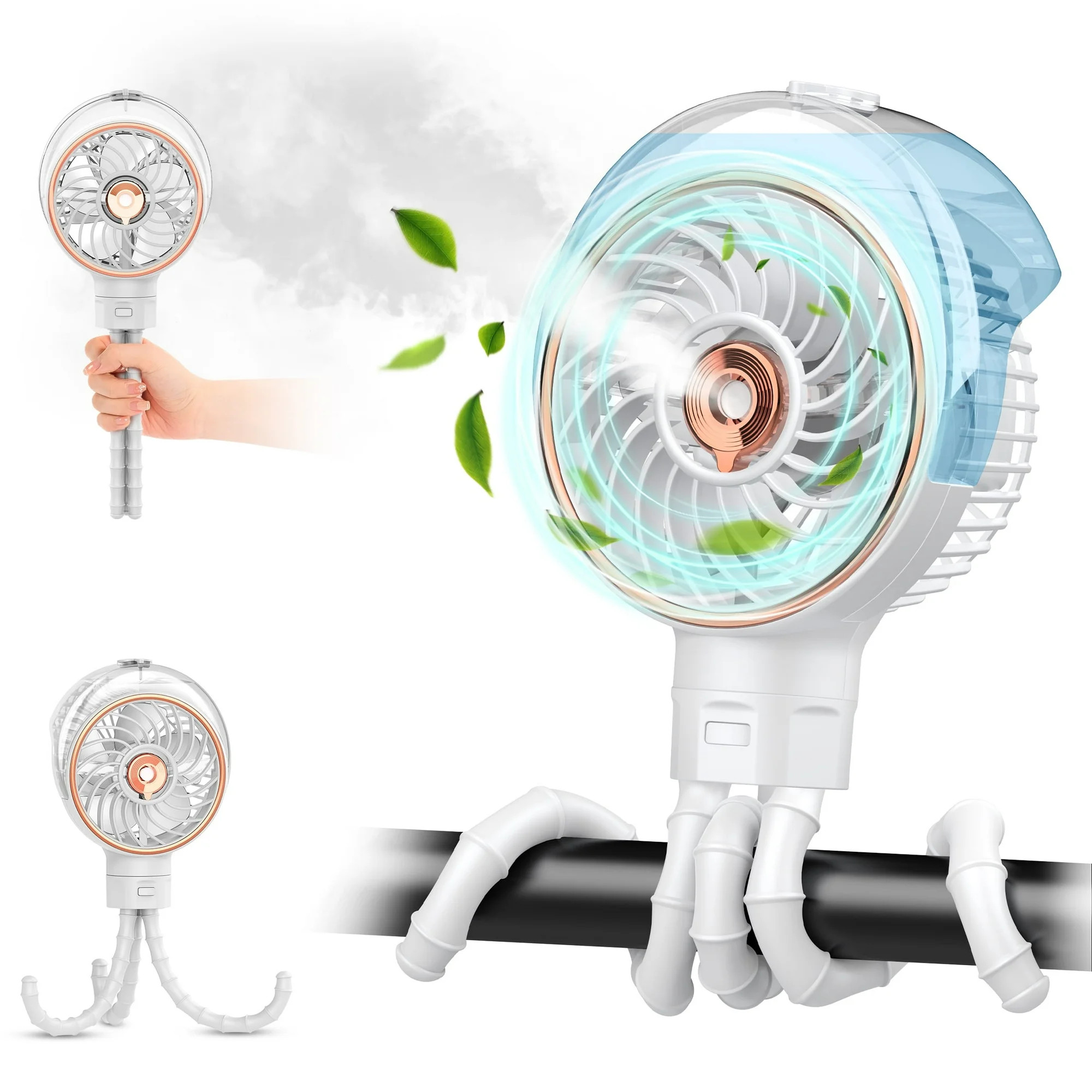 JINLICTE Stroller Fan with Mist, 100ml Misting Portable Fan for Stroller, Baby Fans with Detachab... | Walmart (US)