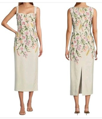 ANTONIO MELANI HALO SHEATH DRESS EMBROIDERED FLORAL APPLIQUE IVORY Sz 4 NWT | eBay US