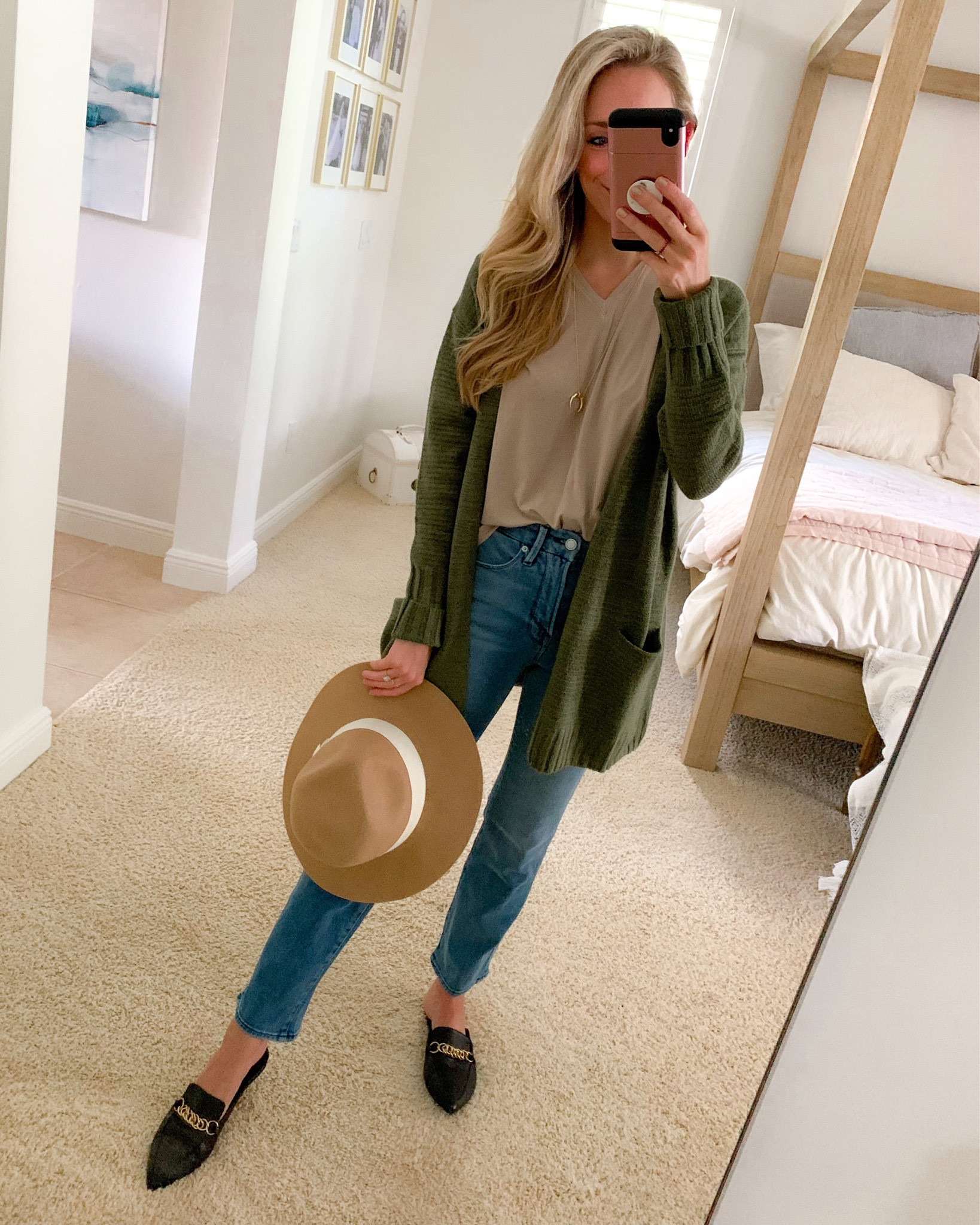 Nordstrom anniversary sale outfit 🫶🏻

Green cardigan ankle jeans denim wide brim hat felt hat 

#LTKsalealert #LTKunder100 #LTKxNSale