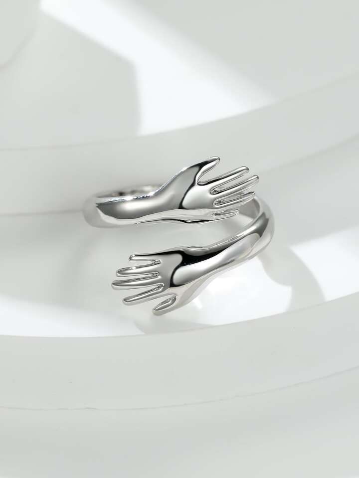 1pc Silver Minimalist Hug Open Ring | SHEIN