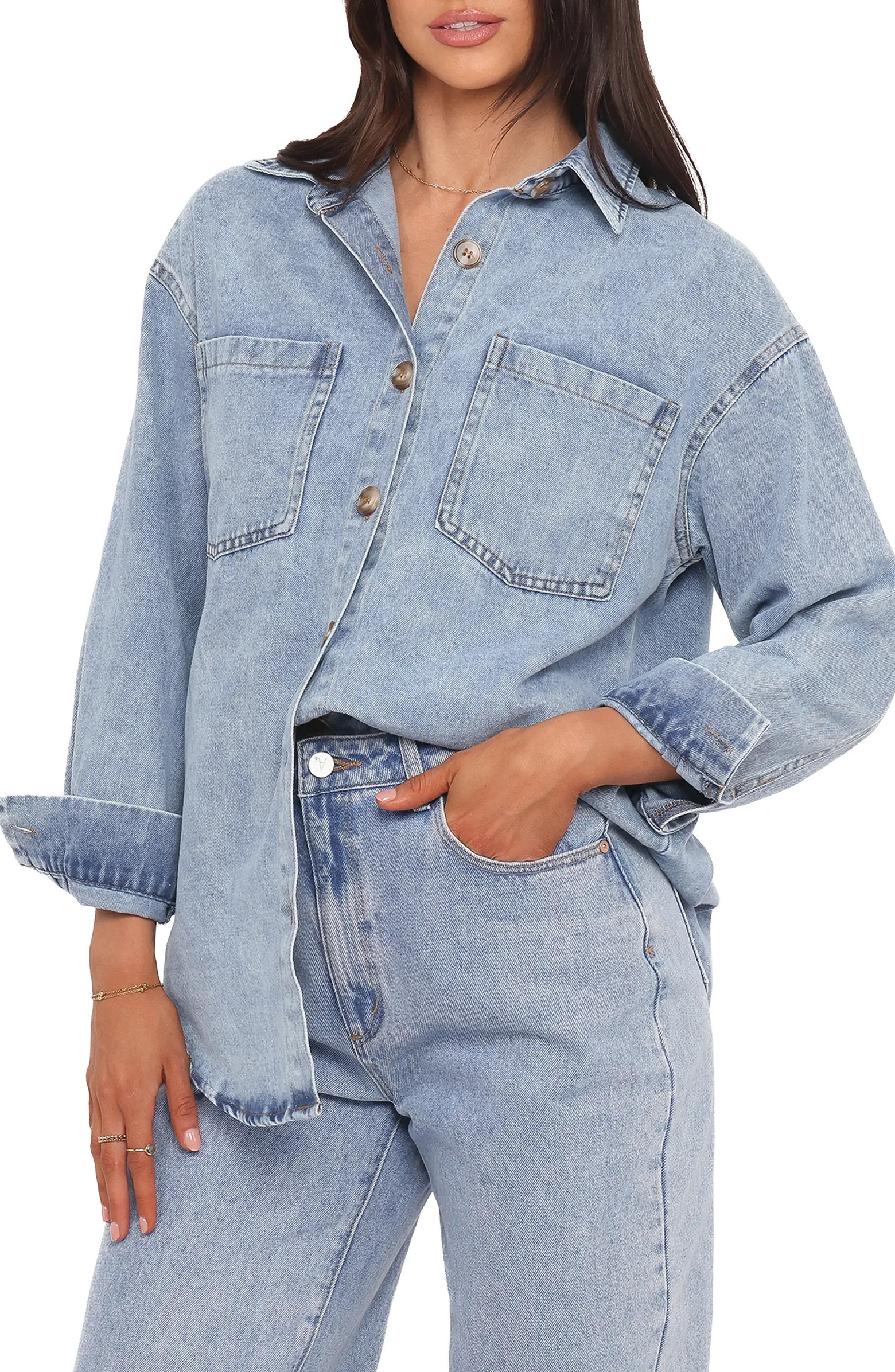 Anicia Oversize Denim Button-Up Shirt | Nordstrom