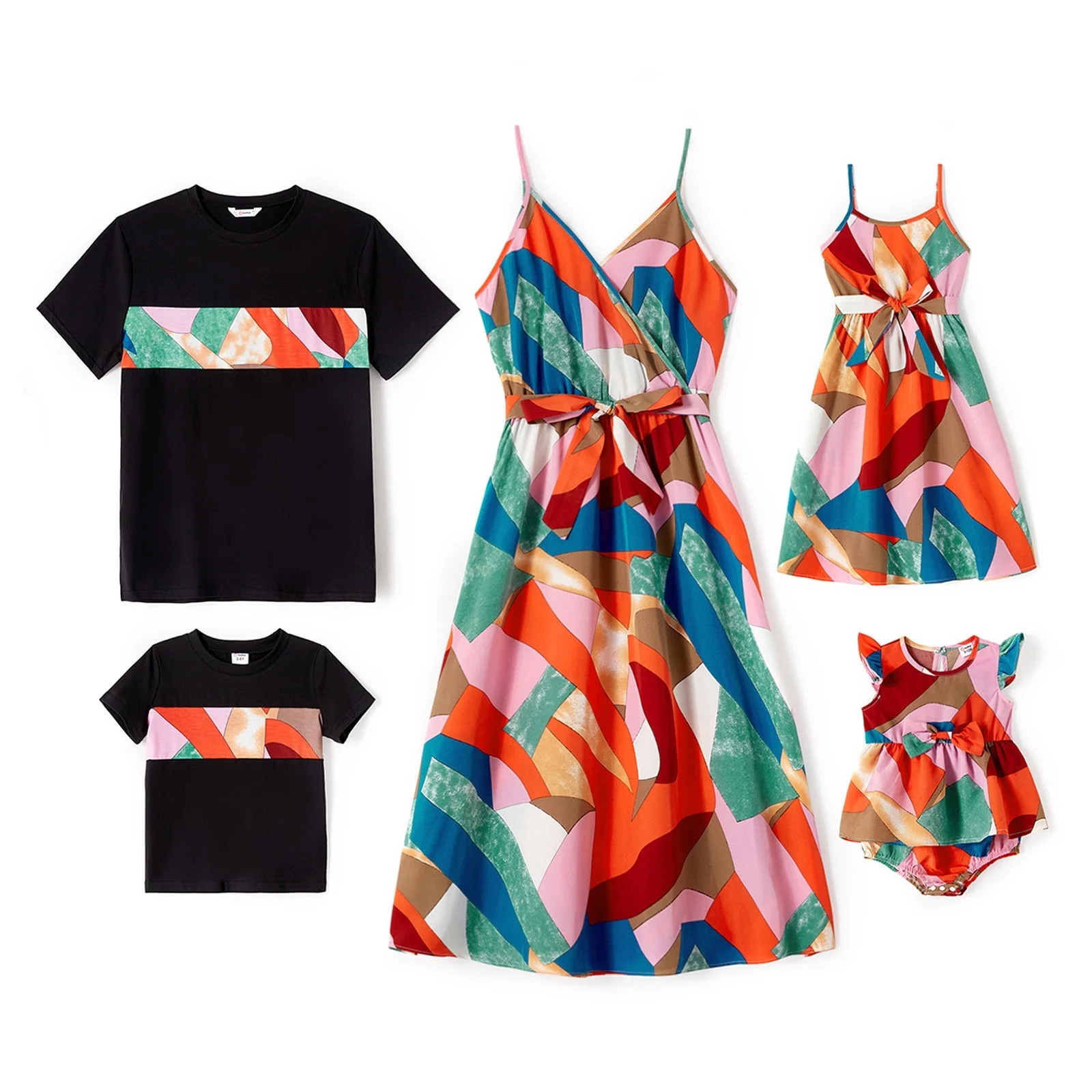 PatPat Family Matching Outfits Mommy and Me Cami Dresses and Short-sleeve T-shirts Sets for Women | Walmart (US)