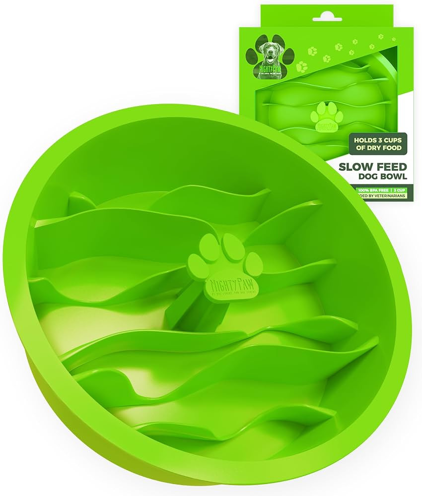 Mighty Paw Slow Feeder Dog Bowls | Interactive Dog Bowl Slow Feeder - Silicone Dog Puzzle Feeder ... | Amazon (US)