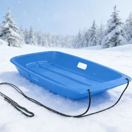 Gamexcel 36" Durable Downhill Sprinter Toboggan Snow Sled for Kids, Boys, Girls, and Adults, Featuring Built-in Handles and Pulling Rope - Blue | Walmart (US)