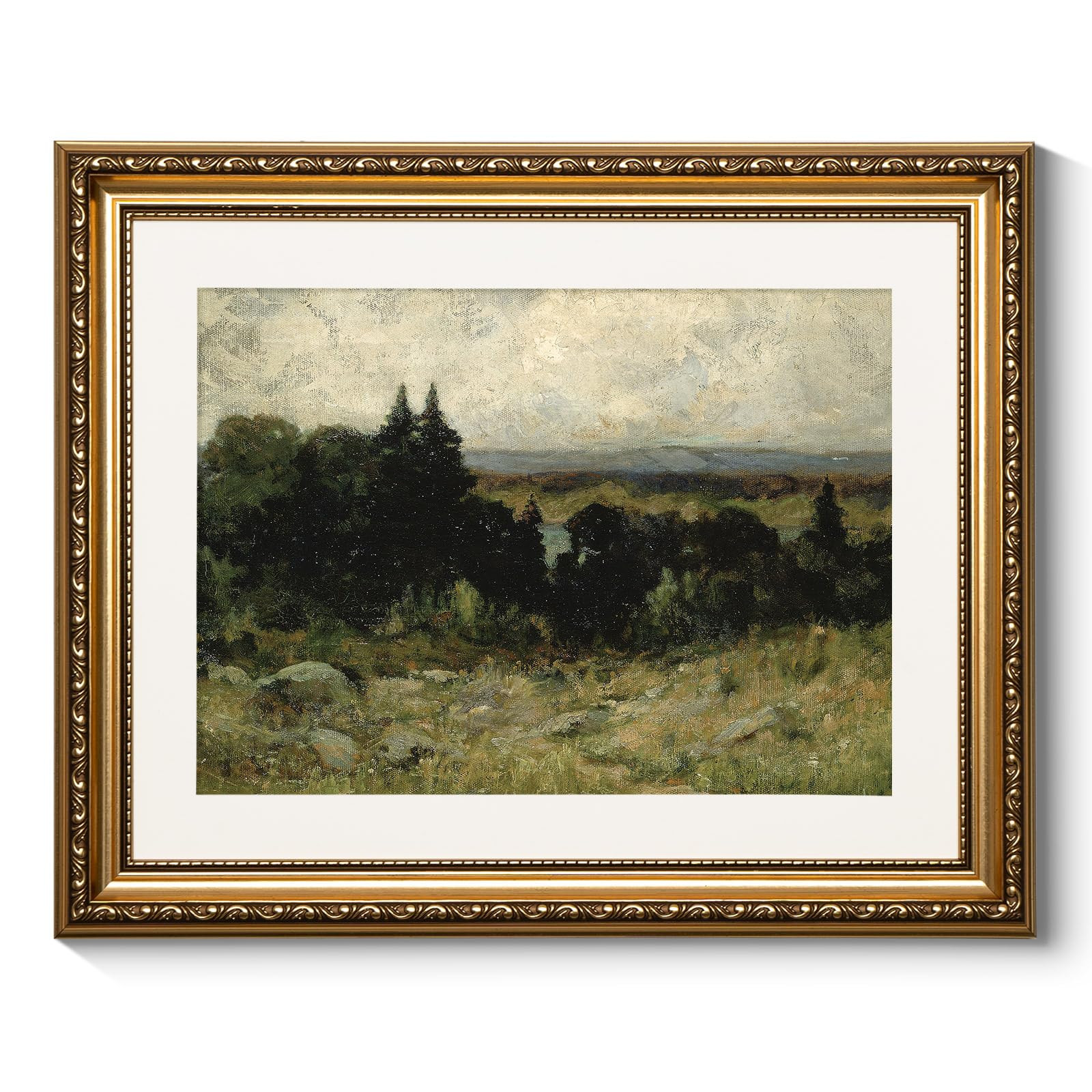 ARPEOTCY Vintage Gold Framed Wall Art Home Decor, 13x16 inch Farmhouse Fields Country Landscape P... | Amazon (US)