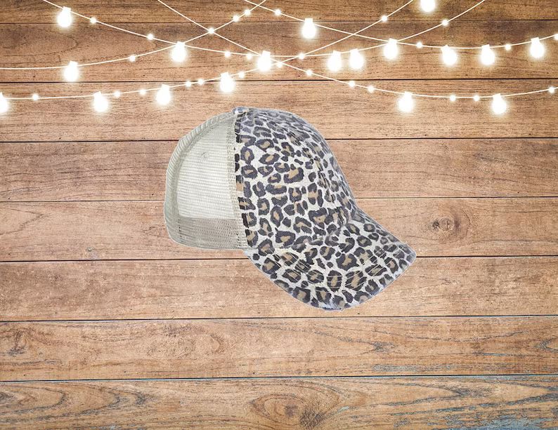 Leopard/cheetah Print Trucker Hat Trucker Hat Women - Etsy | Etsy (US)