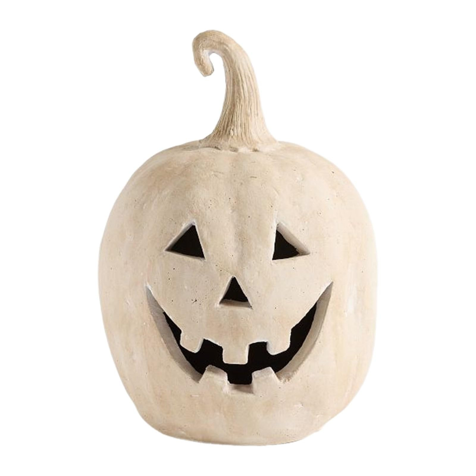 1PC Uniquely Designed Resin Pumpkin Lantern, Terracotta Textured Jack O' Lantern Decorative Sculp... | Amazon (US)