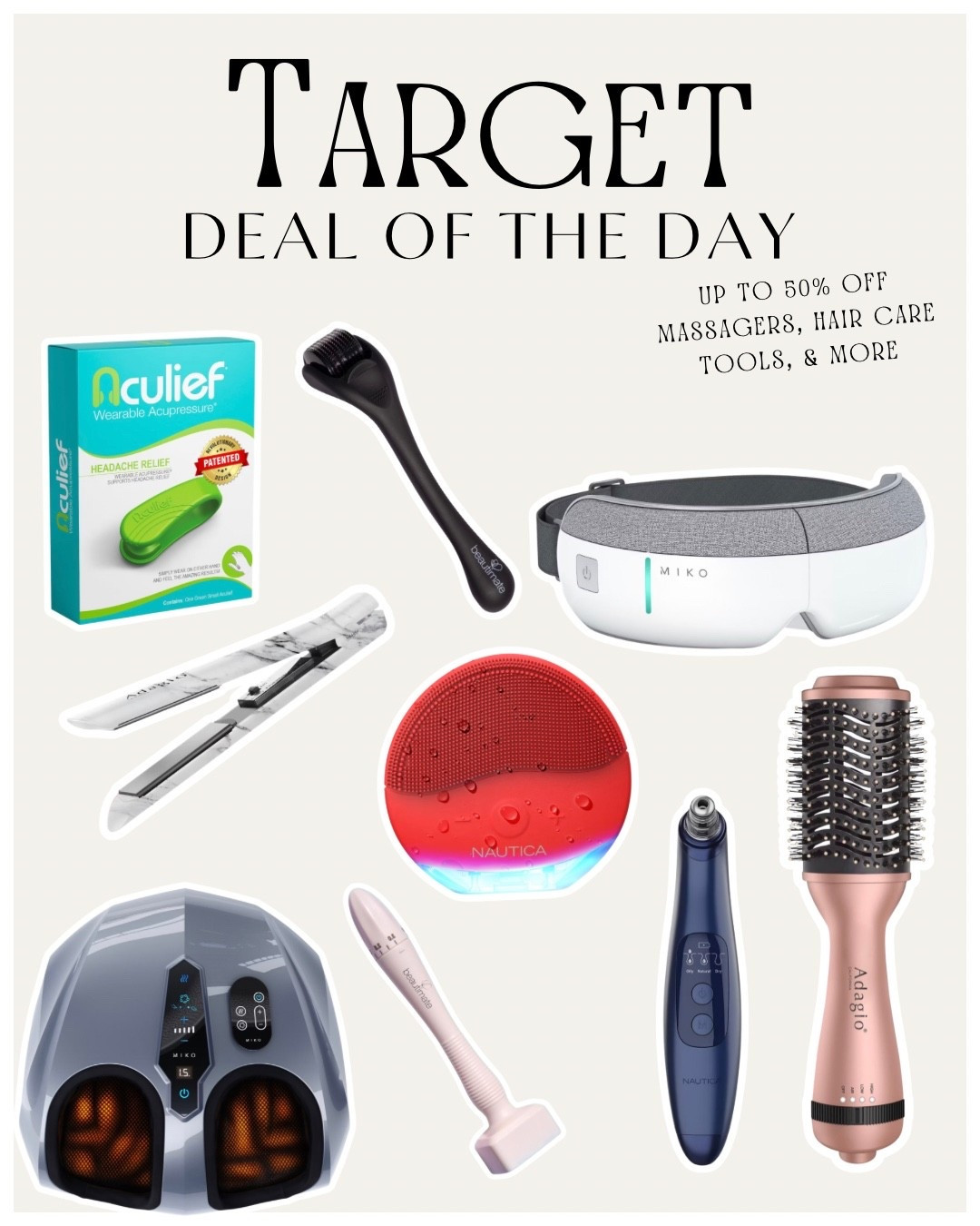 Targets Deal of the Day! Up to 50% off massagers, hair care tools, & more. Best time to grab those last minute Christmas presents is right now and at a lower price! 

#target #targetfinds #sales 

#LTKGiftGuide #LTKSaleAlert #LTKBeauty