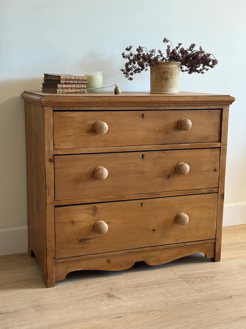 Antique English Pine Dresser/chest of Three Drawers - Etsy | Etsy (US)
