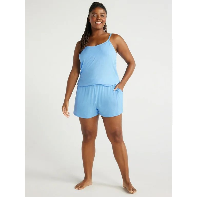 Joyspun Women's Ribbed Knit Pull On Sleep Shorts, Sizes S to 3X | Walmart (US)