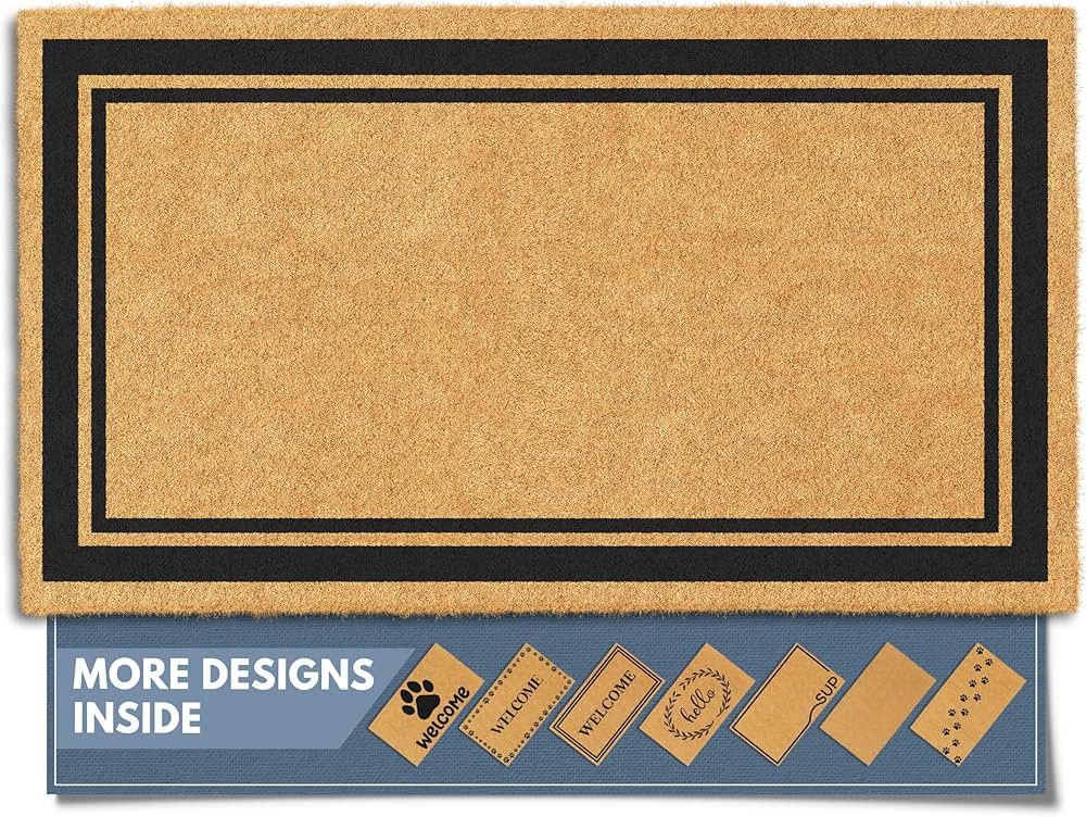 Barnyard Designs Natural Coco Coir Heavy Duty Backing Doormat - Large Cute Non-Slip Front Door We... | Amazon (US)