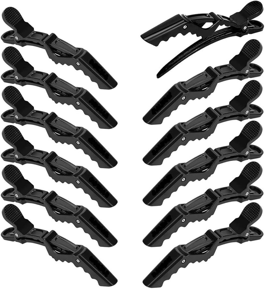 12Pcs Hair Clips for Styling Sectioning - Wide Teeth Double Hinged Design Professional Salon Qual... | Amazon (US)