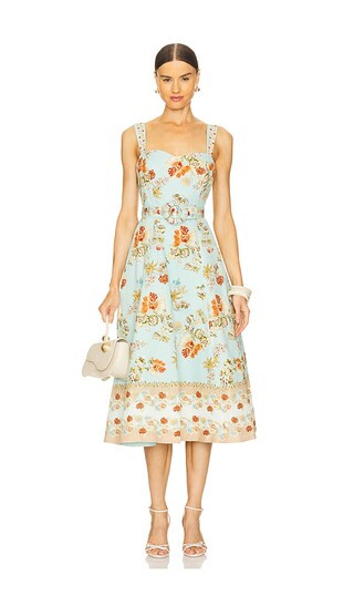 Long Dress With Buckle Belt in Turquoise Mix | Revolve Clothing (Global)