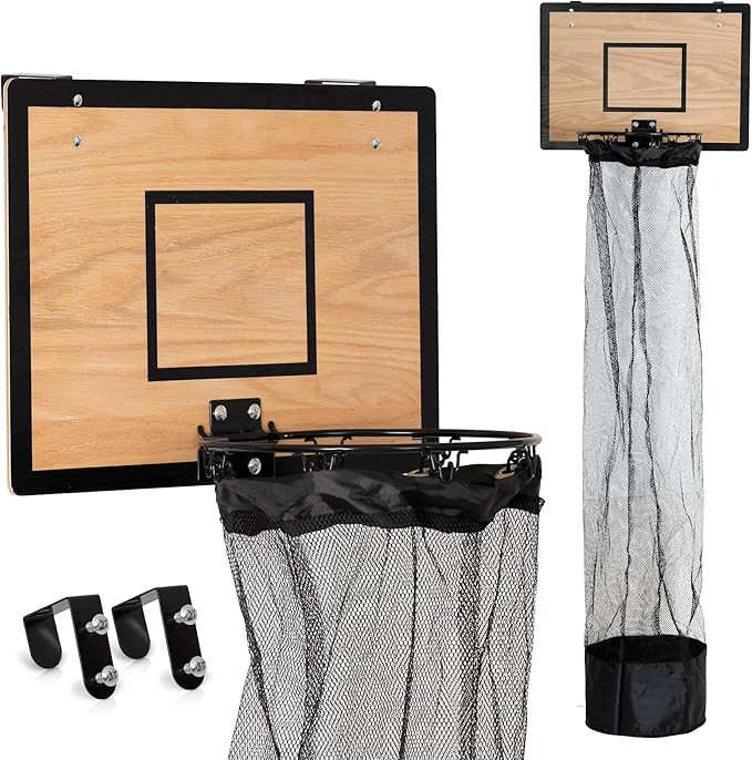 Wooden Basketball Hamper - Hoop Laundry Basket Over the Door - Room Decor | Amazon (US)