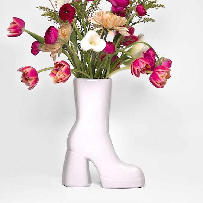 Boot Vases, Maximalist Decor Ceramic Flower Vase, Modern Home Decor for Office, Bedroom & Living ... | Amazon (US)