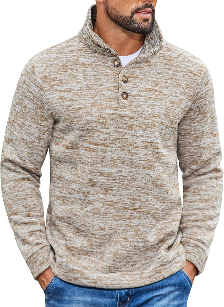 COOFANDY Men's Casual Slim Fit Pullover Sweater Knitted Thermal Sweatshirt | Amazon (US)