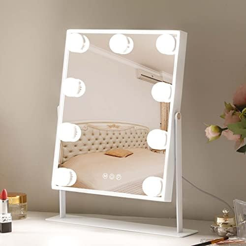 Hansong Vanity Mirror with Lights Lighted Makeup Mirror with 9 LED Bulbs Plug in Light Up Makeup ... | Amazon (US)