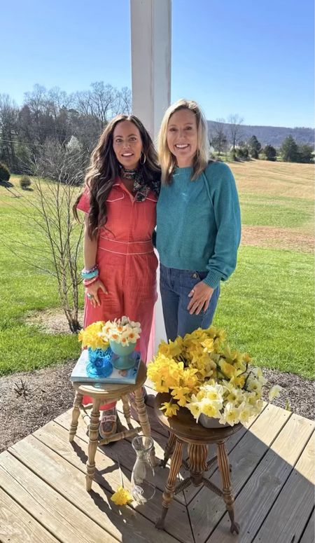 Playing in the flowers with my friend Tracy! I had a blast creating floral arrangements from her beautiful daffodils  

#LTKover40 #LTKstyletip