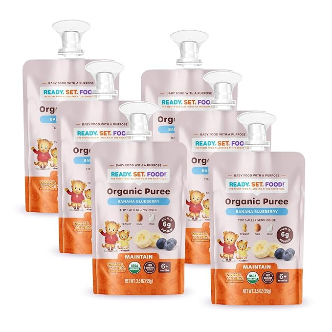 Ready Set Food Organic Puree Pouch – Organic Baby Food Squeeze Pouch with Top 3 Allergens for B... | Amazon (US)
