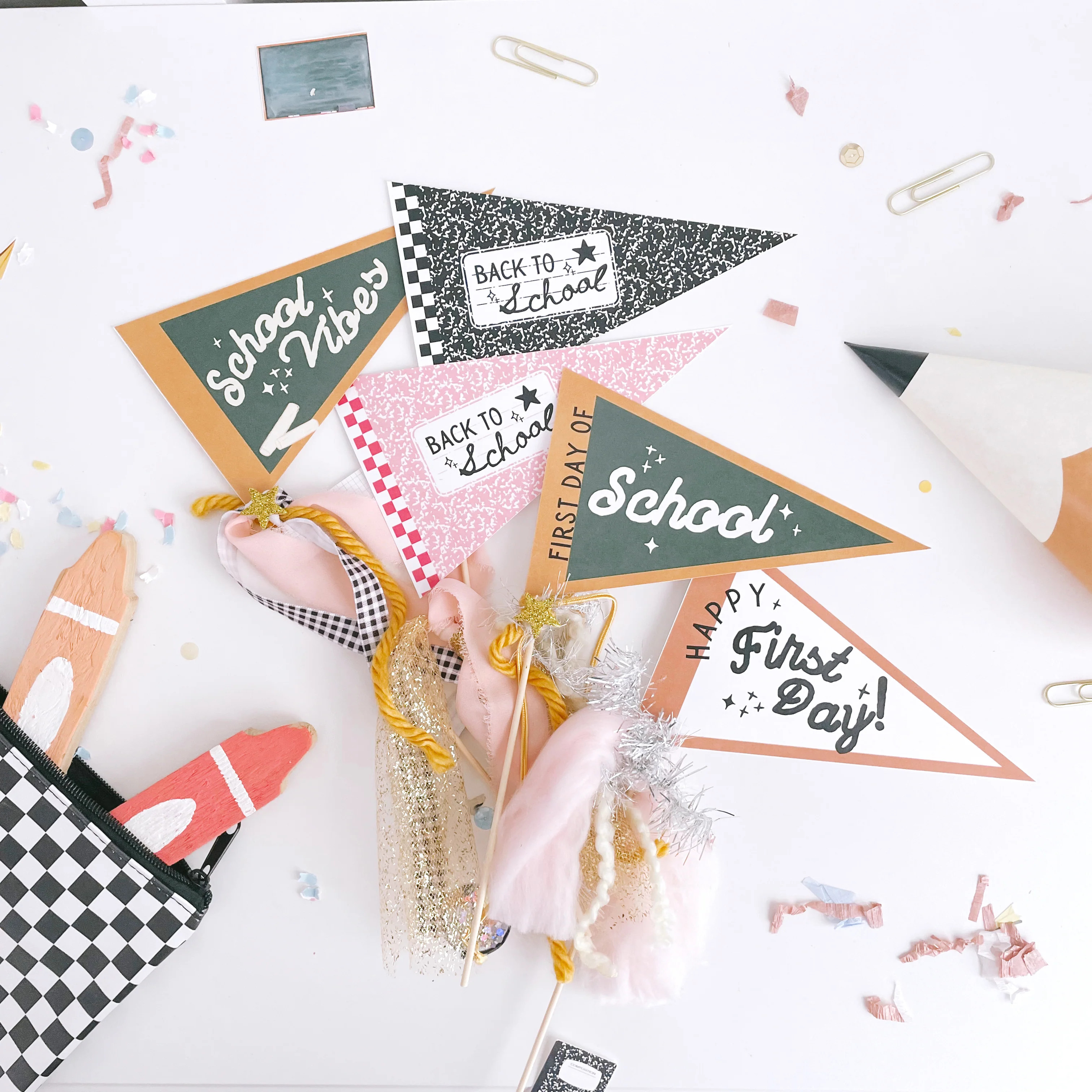 Back to School Tags and Flags 2023 | Printable tags | The Letter Vee
