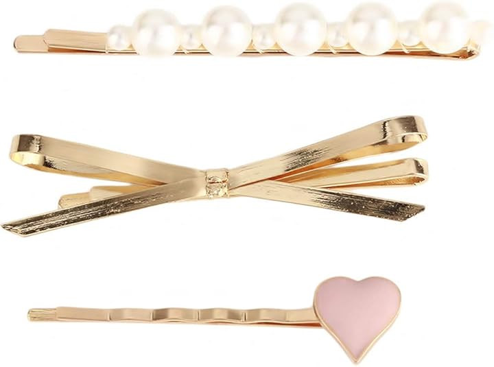 Toporchid Three-Piece Cute Pearl Bow Love Heart Hair Clip Barrette Hair Accessories Party Daily f... | Amazon (US)
