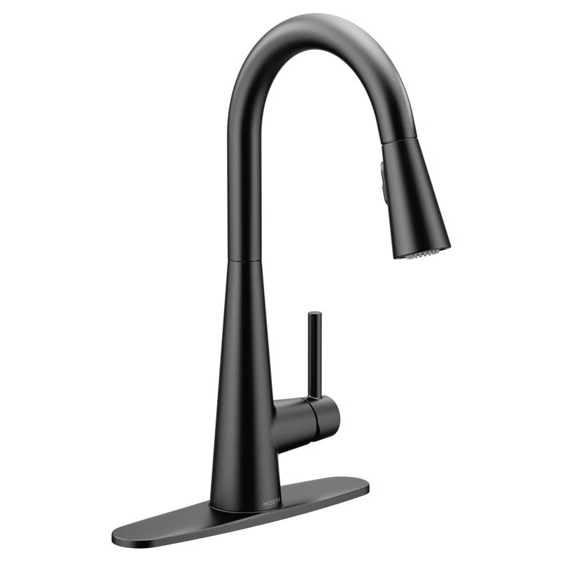Sleek Pull Down Single Handle Kitchen Faucet with Power Boost Technology and Duralock | Wayfair North America