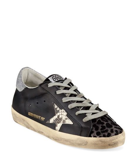 Golden Goose Superstar Python & Leopard Print Sneakers | Neiman Marcus