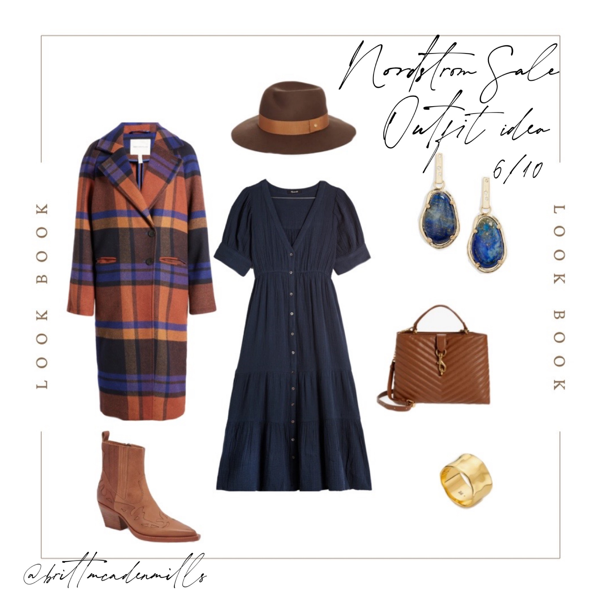 Nordstrom anniversary sale, outfit inspo, the perfect outfit for autumn, family portraits, or to the pumpkin patch. Beautiful Madewell navy blue button dress with the perfect plaid coat for the best autumn season. Rich brown colored ankle boots that complement the beautiful leather handbag and style with a brown hat add some beautiful statement, jewelry like Kendra Scott or Madewell jewelry to finish off this look. Nordstrom anniversary sale Jewelry, Nordstrom Anniversary sale Coats, Nordstrom Anniversary sale Boots, Nordstrom, Anniversary sale pieces. 


#LTKxNSale #LTKBacktoSchool #LTKSeasonal