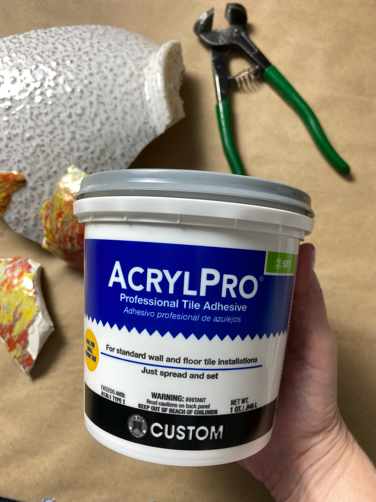 I like to keep a small container of this on hand in the studio. ⭐️ If I need to quickly adhere a transparent or semitransparent piece of stained glass, it brightens the front of the glass. ⭐️ It also adheres well to many common mosaic substrates. ⭐️ For mosaic tips, tutorials, inspiration, and so much more please visit my YouTube channel: YouTube.com/julieweilbacher. ⭐️ Follow @julieweilbacher on Instagram for all things mosaic art. tile adhesive - mastic - mosaic tile - mosaic art - mosaics - crafts night in - mosaic making - tile art

#LTKhome #LTKfindsunder50