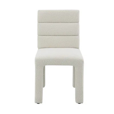 2 Beige Boucle Side Chair Collection - Plywood Structure 20" Seat Height, 24.32" Product Depth, 40lb Weight Of 2 Seats Plastic Base | Wayfair North America