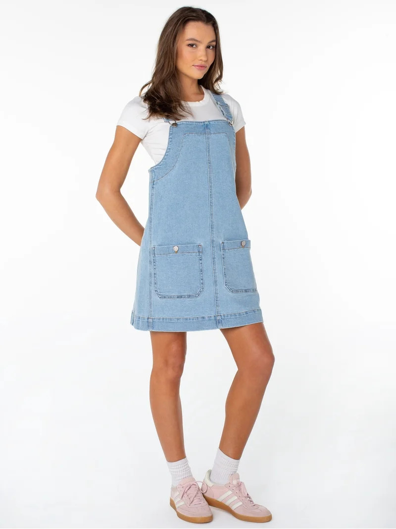 Celebrity Pink Women's and Women's Plus Pinafore Dress, Sizes XS-4X | Walmart (US)