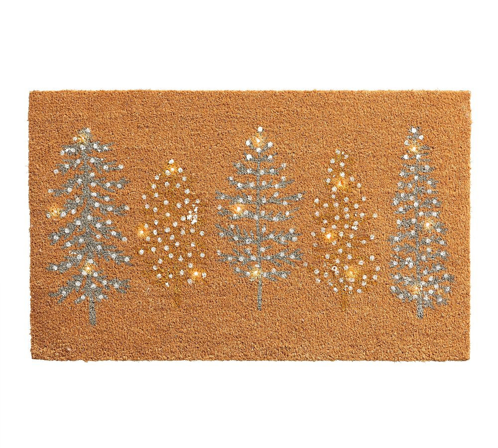 Metallic Trees Light Up Doormat | Pottery Barn (US)