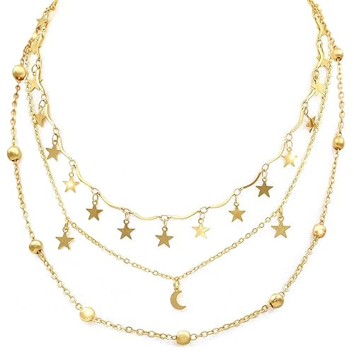 Wowanoo Choker Necklace Set Multilayer Layers Chain Clavicle Necklace Jewelry for Women | Amazon (US)