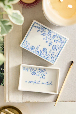 Blue Floral Ceramic Matchbox | Anthropologie (US)