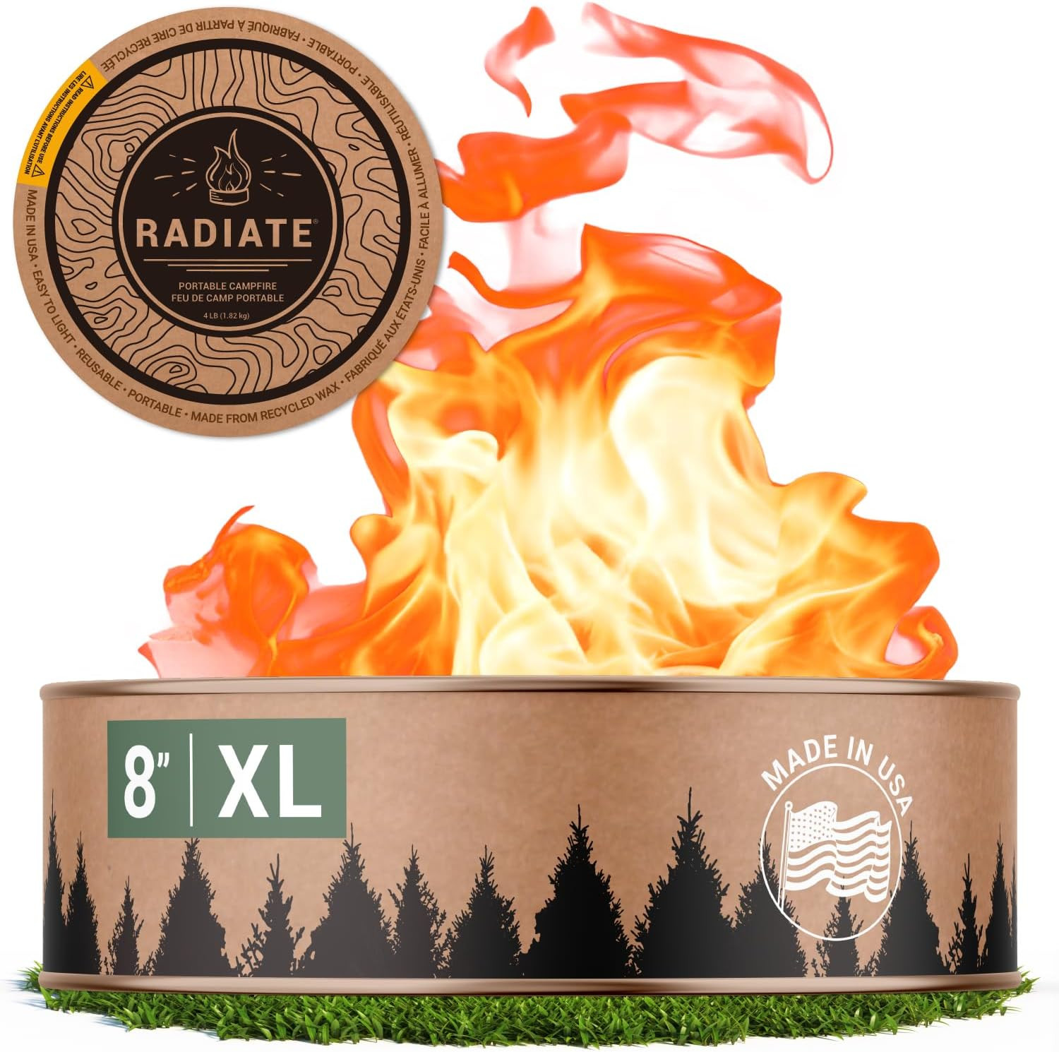 Radiate XL 8" Portable Campfire As Seen On Shark Tank - Up to 2 Hours of Burn Time - Reusable Tra... | Amazon (US)