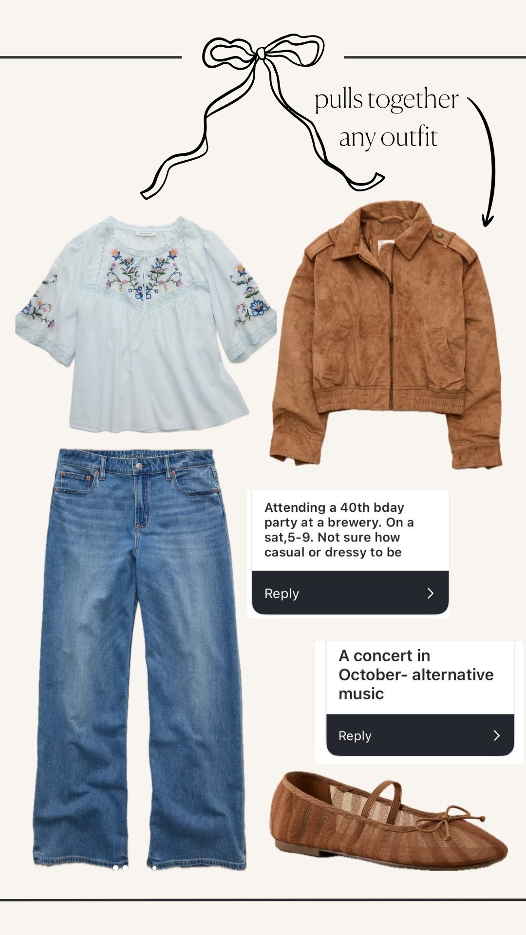 Versatile fall outfit! #fauxsuede #embroidery #momstyle #midsizemom #americaneagle

#LTKootd #LTKMidsize