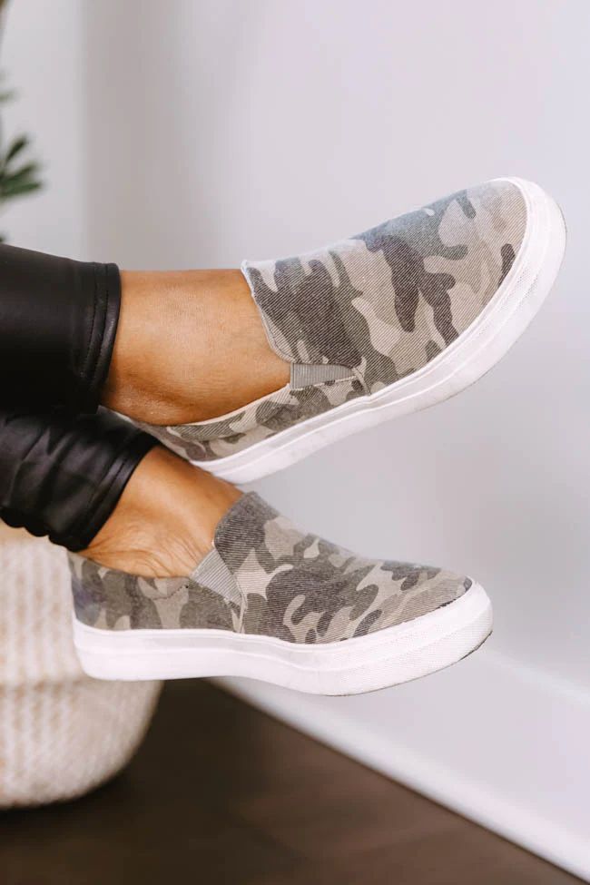 The Abigail Khaki Camo Sneakers | The Pink Lily Boutique