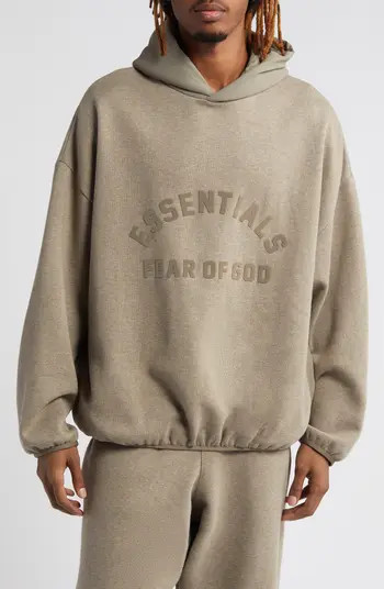 Logo Oversize Fleece & Nylon Hoodie | Nordstrom