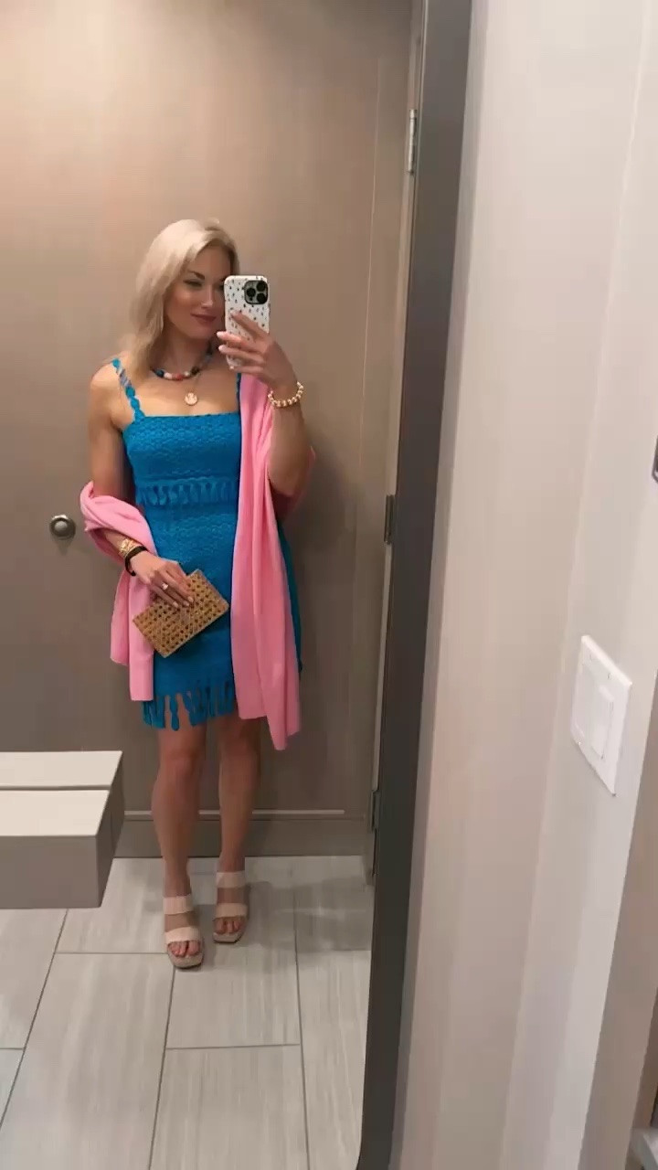 The prettiest blue crochet detail resort vacation dress 

#LTKTravel #LTKspringtrends #LTKspring