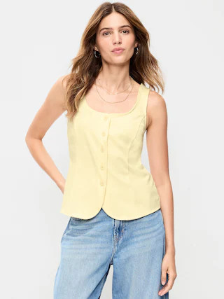 Sleeveless Button-Down Top | Old Navy (US)