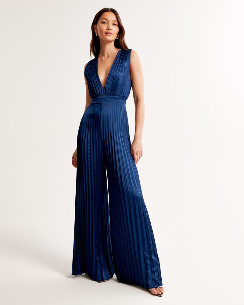 Women's The A&F Giselle Pleated Jumpsuit | Women's Dresses & Jumpsuits | Abercrombie.com | Abercrombie & Fitch (US)