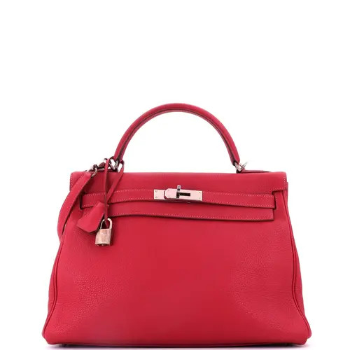 Pre-Owned Hermes Kelly Handbag Red Togo with Palladium Hardware 32 at Nordstrom, Size Medium | Nordstrom
