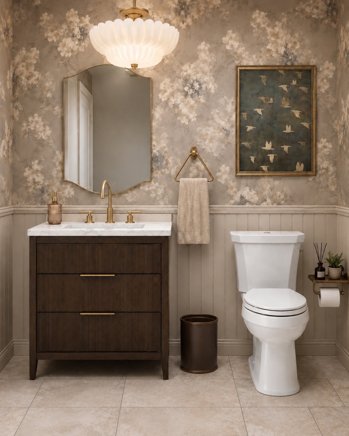 Elegant, warm and welcoming bathroom feauturing soft, warm, tones.

#LTKHome