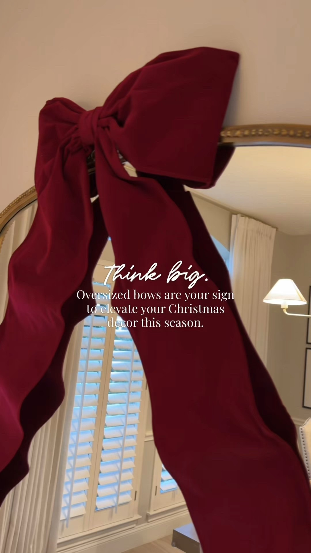 The maximalist trend is here to stay, and oversized bows are one of the most elegant and fun ways to embrace this aesthetic.

Forget “less is more” for a moment and allow yourself to be bold. Bows on doors, trees, mirrors, glassware… everything can (and should!) get an extra touch of charm. They add volume, texture, and a refreshed classic feel that instantly elevates any corner of the home. Plus, they’re an accessible and highly customizable way to upgrade your holiday decor.

🎄 If you love a beautifully decorated home for Christmas, don’t be afraid to go big with bows.

Design tip: Choose fabrics with shine, satin, or velvet for even more visual impact.

#designtip #christmasdecorideas #maximalistdecor #homestyling #homeinspiration dandharamorrishome

#LTKHoliday #LTKSeasonal #LTKHome