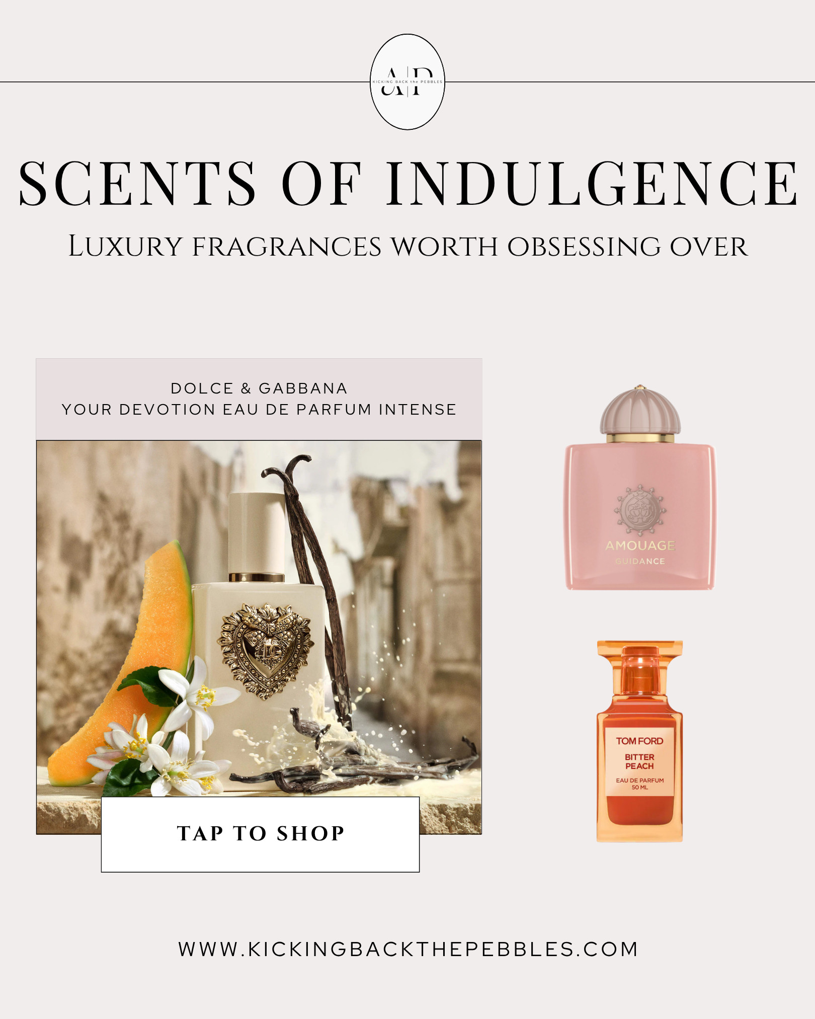Some perfumes are fragrances; others are full-blown obsessions. ✨

From the addictive sweetness of Dolce & Gabbana Devotion to the creamy, floral warmth of Amouage Guidance and the bold, juicy notes of Tom Ford Bitter Peach, these are the luxury scents that have completely captured my heart. Each one feels indulgent in its own way—whether you are drawn to gourmand fragrances, sophisticated florals, or warm fruity notes that linger long after you've left the room.

If you're looking to invest in a signature scent or simply love discovering luxury perfumes, these bottles are worth every spritz. Shop my current favorites—three unforgettable fragrances that prove some indulgences are simply worth it. 💫

#LTKFinds #LuxuryPerfume #FragranceCollection #SignatureScent #DolceGabbana #Amouage #TomFord #PerfumeObsessed #BeautyFavorites 

 #LTKselfcare #LTKOver40 #LTKBeauty