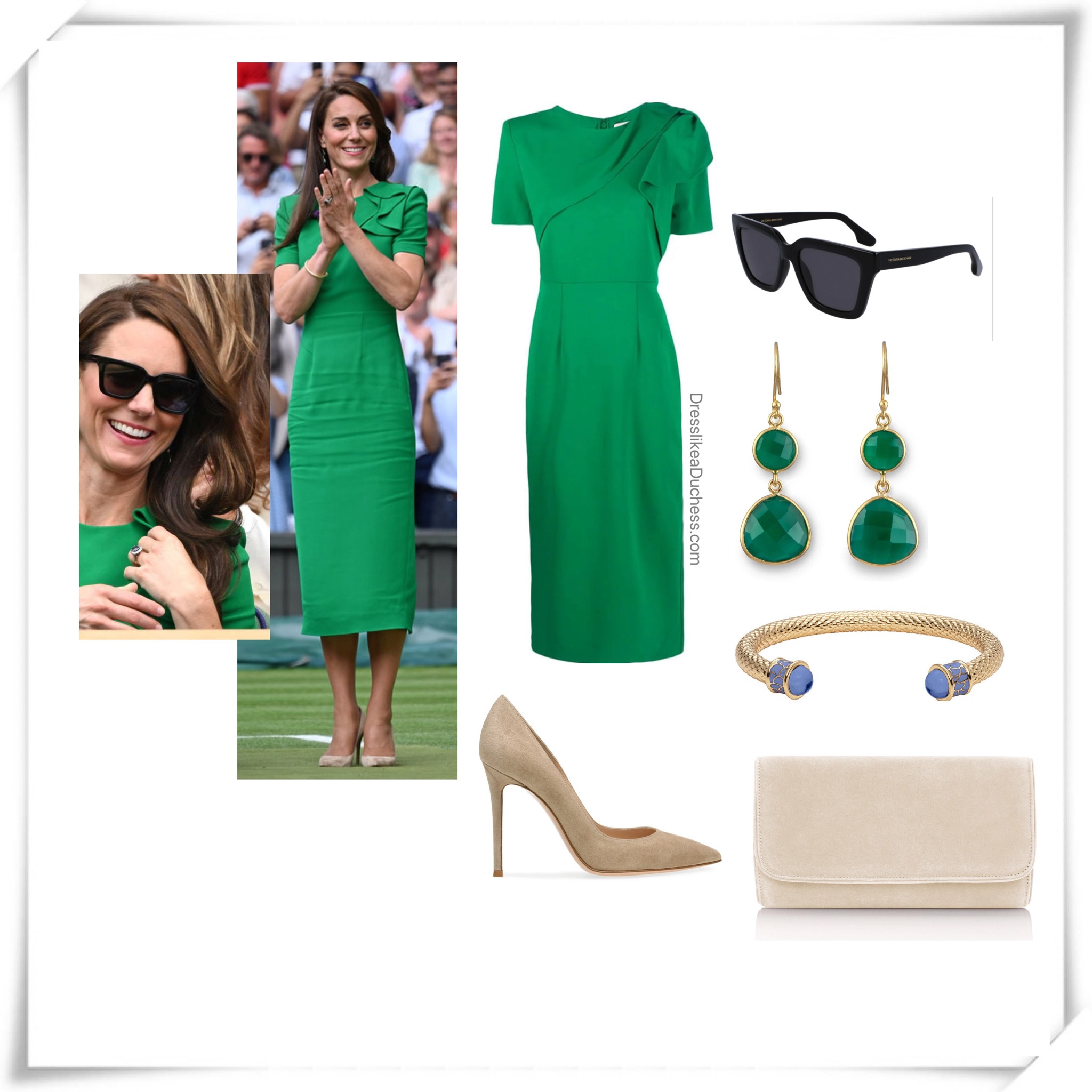Kate Middleton green Roland Mouret at Wimbledon 2023
(33% off sale on Kate’s Victoria Beckham sunglasses)



#sale #discount #fourthofjuly #special #salealert #summer #summerstyle #ootd 