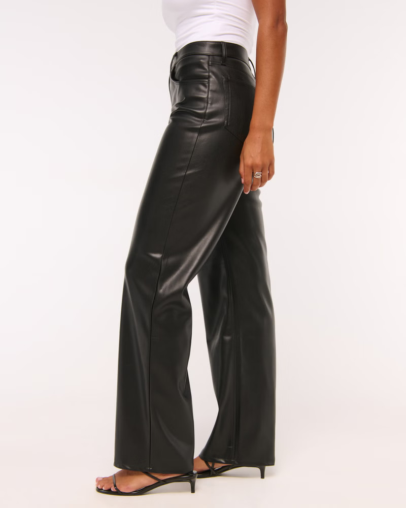 Women's Curve Love High Rise 90s Relaxed Vegan Leather Pant | Women's New Arrivals | Abercrombie.... | Abercrombie & Fitch (US)